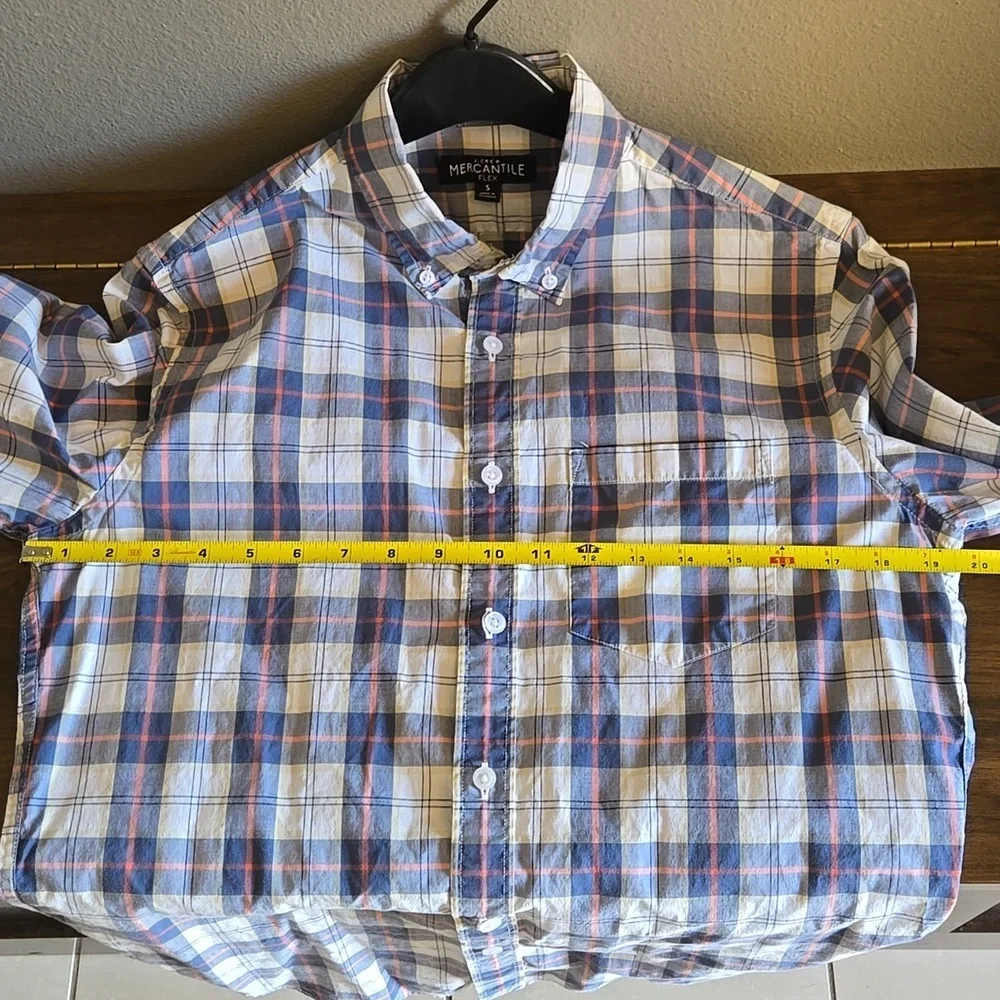 J Crew Mercantile Flex button up Plaid shirt Casual Business Layers Cotton Euc